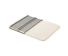 AmazonBasics – Großes Abtropfgestell, 47,7 x 60,9 cm, Leinen/Schwarz, mit 2 Matten