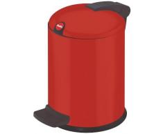 Hailo Design S, Mülleimer aus Stahlblech, 4 Liter, leise und dicht schließender Deckel, breites Fußpedal, made in Germany, 0704-059