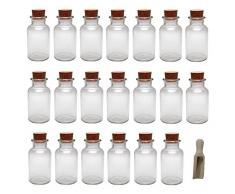 Viva Haushaltswaren - 20 x Gewürzglas 300 ml, Glasdose mit Korkverschluss als Gewürzdose & Vorratsdose für Gewürze, Salz etc. verwendbar (inkl. kleiner Holzschaufel 7,5 cm)