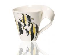 Villeroy & Boch NewWave Caffè Kaffeebecher Halfterfisch, 300 ml, Höhe: 11 cm, Premium Porzellan, Schwarz/Gelb/Weiß