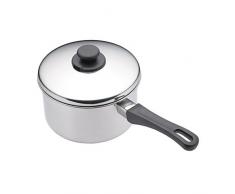 Kitchen Craft Stielkasserolle mit Deckel Edelstahl extra tief 16 cm