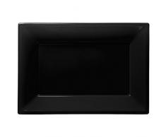 Amscan 3 Servierplatten aus Plastik, Jet Schwarz