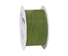 Präsent - SHEER Organzaband - olive - 25-m-Rolle 40 mm