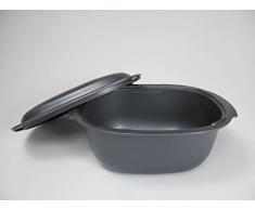 Tupperware Ultrapro 3, 5L Backform + Deckel Bräter Auflaufform Kasserolle H31 9681, Aluminium, Schwarz, cm, 30 x 22.6 x 11.7 cm, 2 Einheiten