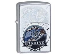 Zippo BASS Fishing Design Feuerzeug, Street Chrome, One Size