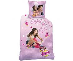 CTI 044201 Disney Soy Illustrated O Soy Luna Roller Bettwäsche Baumwolle Rosa 200 x 140 cm