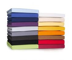 CelinaTex Casca Topper Spannbettlaken 90x200-100x220 cm Aqua blau Baumwolle Spannbetttuch Elastan Laken