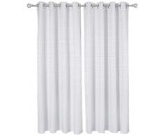 Deconovo Verdunkelungsvorhang Ösen Wohnzimmer Vorhang Verdunkelung Gardinen Blickdicht Verdunklungsvorhänge Schlafzimmer, Polyester, Weiß, 245x140