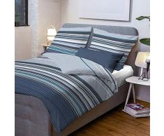 TOM TAILOR 0009887 Flanell Bettwäsche Garnitur mit Kopfkissenbezug (Baumwolle) 1x 155x220 cm + 1x 80x80 cm, Indigoblau