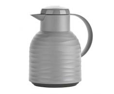 Emsa N4010900 Samba Wave Isolierkanne 1,0 Liter stone Quick-Press Kunststoff, Glas-Isolierkolben, Kaffeekanne: 12h heiß/24h kalt, made in Germany, 100 % dicht, stone