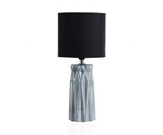Pauleen Glossy Glow Tischleuchte max. 20W Tischlampe für E14 Lampen Nachttischlampe Grau Schwarz 230V Keramik/Stoff ohne Leuchtmittel 48024
