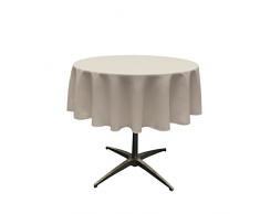 La Leinen Polyester Popeline Tischdecke rund, Polyester, Grey Light, 147,32 cm