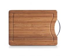 Zeller 25238 Schneidebrett mit Chromgriff 40 x 28 x 1.5 cm, Bamboo
