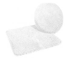 Kinzler J-10053/00 Mikrofaser Bademattenset 2-teilig = WC-Deckelbezug 47x50 cm + Vorleger ohne Ausschnitt 50x55 cm, weiss