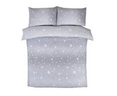 Bedding Heaven Rapport Reversible-Duvet-Cover Double-Grey Bettwäsche-Set, Motiv Starburst, grau, Bettbezug Doppelbett