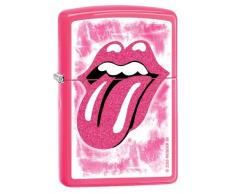 Zippo Feuerzeug 60002687 PL Rolling Stones Benzinfeuerzeug, Messing, neon pink, 1 x 3,5 x 5,5 cm