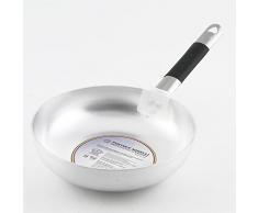 Pentole Agnelli Pfanne Senkkopf Hohe Springseil aus Aluminium, Dicke 3 mm, mit Griff aus Edelstahl Cool, Silber Klassisch 24 cm Silber/schwarz