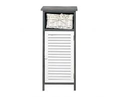 Rebecca SRL Nachttisch Nachtkästchen Schubladen 1 Weidenkörbe 1 Tür Bad Waschraum (Code RE4087)