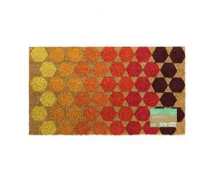 JVL Fußmatte Bright Prints Rückseite Eingangstür mat-Hexagon Design, 40 x 70 cm, Kokosfaser + Latex, braun, 40 x 70 x 1,5 cm