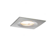 Paulmann Licht 936.29 Paulmann 93629 LED Nova Einbaustrahler eckig Deckenspot 7W Einbaulampe GU10 dimmbar Einbaulicht IP65 strahlwassergeschützt Einbauleuchte, 7 W, Eisen gebürstet