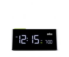 Braun Digitaler Wecker mit LC-Display, Touchpad für die Schlummerfunktion, Schnelleinstellfunktion, 4 Helligkeitstufen, Alarmfunktion, in Schwarz, Modell BNC016BKUK
