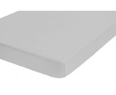 biberna 0002744 Feinbiber Spannbetttuch (Matratzenhöhe max. 22 cm) (Baumwolle) 140x200 cm -> 160x200 cm, sturmgrau
