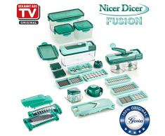 Genius Gemüse-und Obstschneider, Kunststoff, mintgrün, 26.5 x 11.5 x 14.5 cm