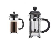 Bodum CAFFETTIERA Kaffeebereiter (French Press System, Permanent Edelstahlfilter, 1,0 liters) & 1913-01 CAFFETTIERA Kaffeebereiter (French Press System, Permanent Edelstahlfilter, 0,35 liters)