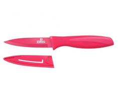 Premier Housewares Zing Gemüsemesser, Antihaft-Klinge mit Deckel, Pink PP, TPR-beschichtetes Griffstück