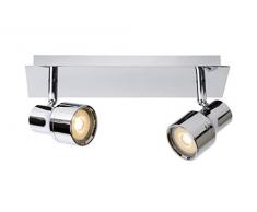 Lucide SIRENE-LED - Deckenstrahler Badezimmer - Ø 10 cm - LED Dim. - GU10 - 2x5W 3000K - IP44 - Chrom