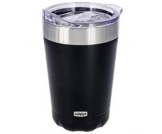 Hama Thermobecher, 270ml, „Office“ (14cm Höhe, passt unter Padmaschine/Vollautomat, Isolierbecher für Kaffee/Tee, doppelwandig isoliert, Silikon Dichtungsring) Kaffeebecher/Teebecher schwarz