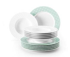 Seltmann Weiden Tafelservice 12-teilig weiß | Set für bis zu 6 Personen | Serie No Limits | beinhaltet je 6 Speiseteller und Suppenteller, Hartporzellan