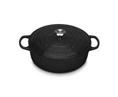 Le Creuset 21179300000430 Gourmet Bräter, Gusseisen, emailliert Inhalt 6,2 L, schwarz, rund 30 cm