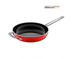 Silit Zeno Red Bratpfanne, 28 cm hoch, mit Gegengriff, Silargan Funktionskeramik, induktionsgeeignet, rot