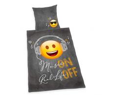 Herding EMOT!X Bettwäsche-Set, Wendemotiv, Bettbezug 140 x 200cm, Kopfkissenbezug 70 x 90cm, Baumwolle/Renforcé