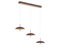 WOFI Pendelleuchte, Metall, Integriert, 9 W, Goldfarbig, 86 x 21.5 x 1500 cm