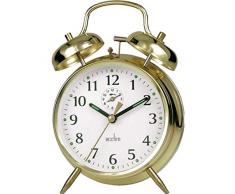 Acctim Saxon Großer Messing-Wecker mit doppelter Glocke und Schlüsselaufzug