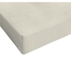 Italian Bed Linen Spannbetttuch, einfarbig, 100Â % Baumwolle A UNA Piazza e Mezza (120 x 200 cm) cremeweiÃ