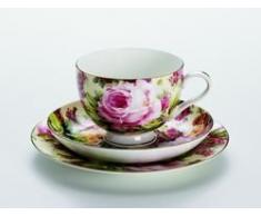 Maxwell & Williams S31225 Royal Old England Gedeck, Teller und Tasse mit Untertasse, Motiv: Wildrose, in Geschenkbox, Porzellan