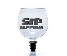 Boxer Gifts aufrecht Topper Wein Glass-sip Happens, 14,5 x 8,5 x 8,5 cm