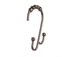 iDesign 12er-Set Duschvorhangringe, doppelte Haken aus Metall für Duschvorhang und Futter im Badezimmer, bronzefarben