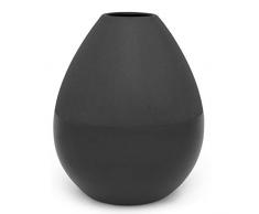 Zilverstad kleine runde Schwarze Matte Keramik Vase 17 cm hoch
