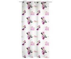 Disney Walt Minnie Voile Vorhänge, Polyester, Weiß, Rosa, 140 x 290 cm