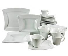 Creatable, 19958, Serie Sailing Weiss, Geschirrset 30 teilig Kombiservice, Porzellan, 41.5 x 35.5 x 32 cm, Einheiten