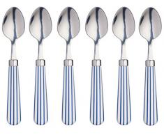 Kitchen Craft AMZTSPNSTRBLSET6 Farbige, Vertikal Gestreifte Teelöffel, Edelstahl, blau, 15,5 x 3 x 2 cm, 6-Einheiten