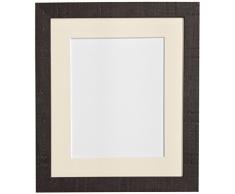 Frames by Post 40 x 50 cm-Korn Bilderrahmen, mit elfenbeinfarbenem Passepartout, Glas und Kunststoff Bilderrahmen für DIN A3, GröÃe, Dunkelbraun