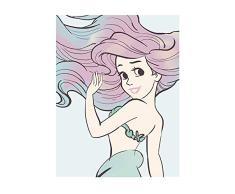 Disney Wandbild von Komar | Ariel Aquarell | Kinderzimmer, Babyzimmer, Dekoration, Kunstdruck | Größe 40x50cm (Breite x Höhe) | ohne Rahmen | WB009-40x50