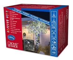 Konstsmide 3612-200 Micro LED Lichterkette / für AuÃen (IP44) / 24V AuÃentrafo / 120 kalt weiÃe Dioden / schwarzes Kabel