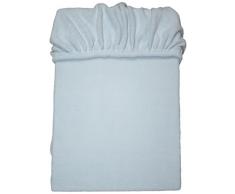 Mesana C-10003/16 Mikrofaser Fleece Spannbetttuch 140 - 160 x 200 cm, kuschelig weich und warm, viele Farben, hellblau