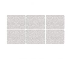 Portmeirion Home & Gifts The Original Morris & Co Platzsets mit Korkrückseite Pure Morris Strawberry Thief, 6 Stück, Mehrfarbig, 30.5 x 23cm